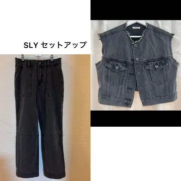 SLY 슬리브리스 데님 자켓 셋업