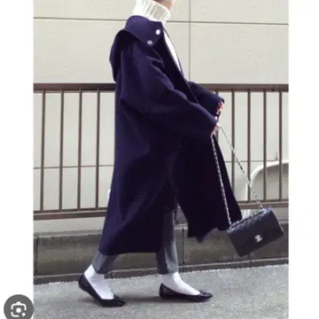 르쉘블루 후디드 오버코트 36