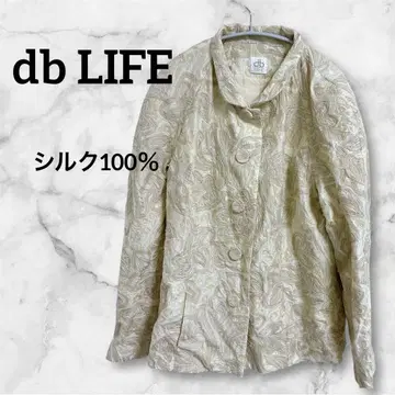 db LIFE 자수 장식 자켓 베이지 실크 100%