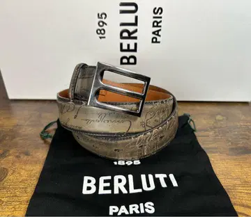 거의 새상품 Berluti 스크리토 베네치아 가죽 벨트 85/34