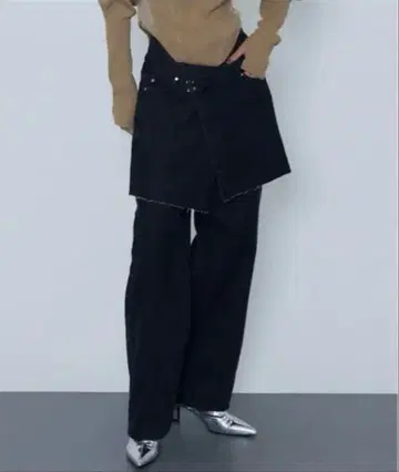다크 그레이 데님 랩 팬츠
