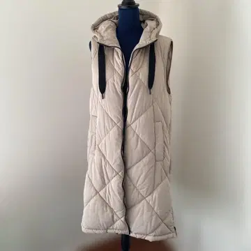 ZARA 퀼팅 롱 베스트 베이지
