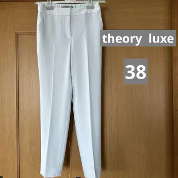 띠어리 럭스 테이퍼드 팬츠 새상품급 38 그레이 화이트 theory M