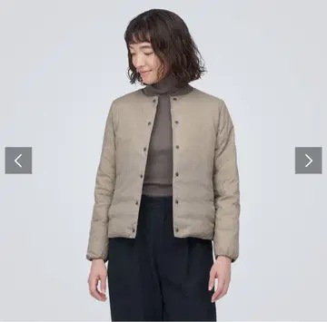 미사용 새상품 무인양품 노카라 자켓 라이트 베이지 M