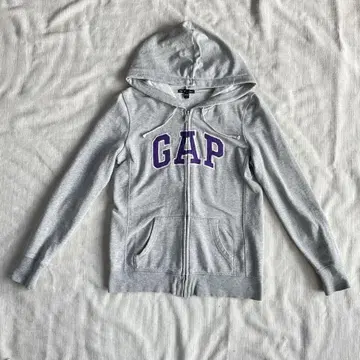 GAP 그레이 퍼플 스트레치 집업 후드티 S