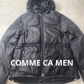 COMME CA MEN 블랙 다운 자켓 후드 부착