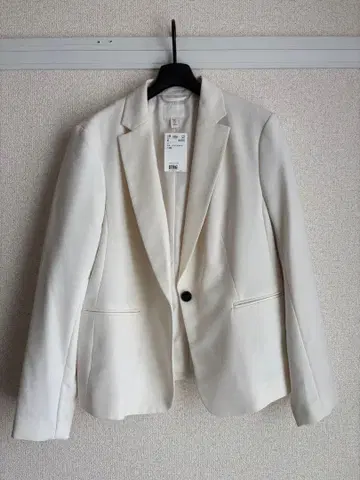 H&M 테일러드 자켓 화이트 46 미사용 택 포함
