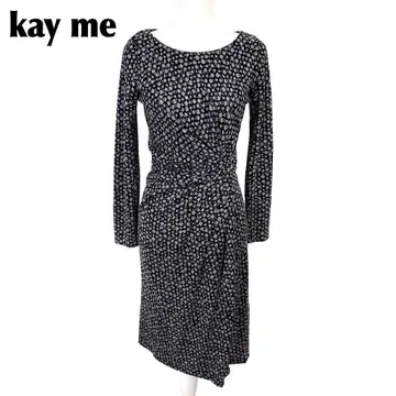 [ 새상품급 ] kay me 긴팔 원피스 9 블랙 올 패턴 미니 꽃무늬