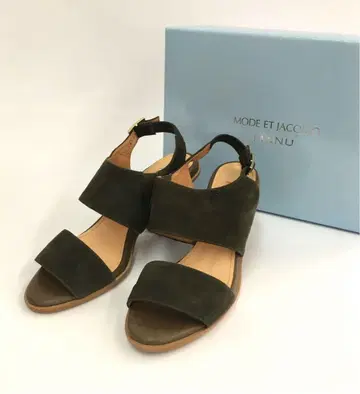 MODE ET JACOMO MANU 올리브 그린 샌들 23.5cm