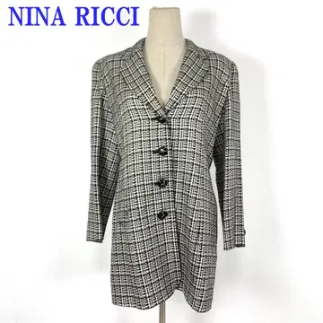 NINA RICCI 니나리치 하운드투스 체크 롱 자켓 코트 9 C4528