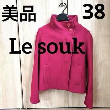 [ 새상품급 ] [ Le souk ] 핑크 스탠드 카라 자켓 코트 38