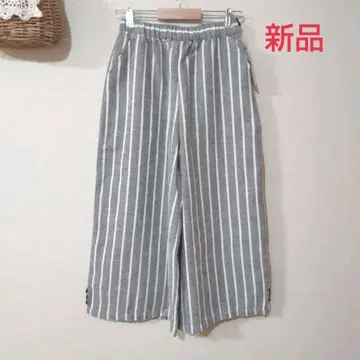 사만사 모스모스 스트라이프 와이드 팬츠 차콜