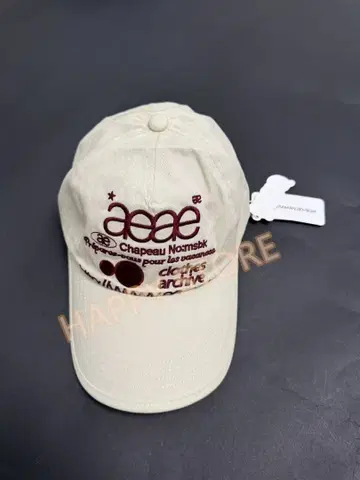 aeae 자수 로고 야구 모자 크림색