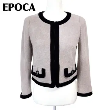 [ 새상품급 ] EPOCA 울 노카라 자켓 38 바이컬러