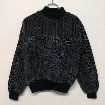 미키 올드 레트로 모드 90s 한국제 구제 의류 돈피 가죽 절개 니트