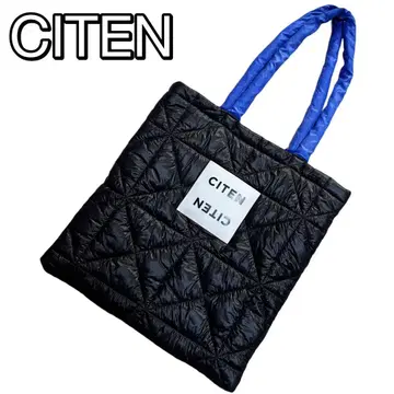 새상품급 CITEN 블랙 블루 퀼팅 토트백 경량