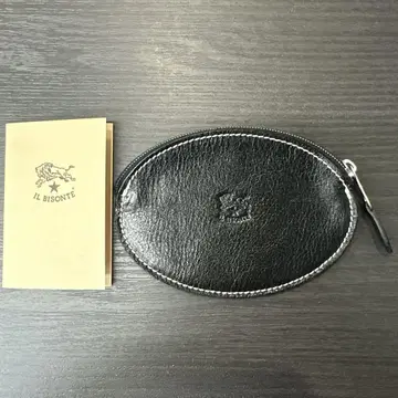 미사용 IL BISONTE 블랙 가죽 코인 케이스