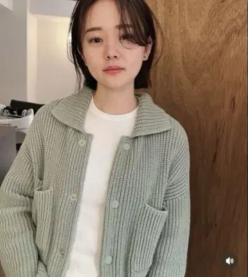 MACPHEE 민트 그린 블루종 니트