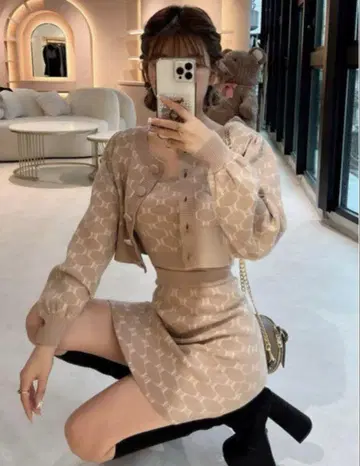 Darich DD 모노그램 니트 앙상블