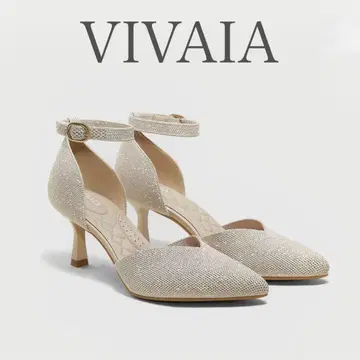 VIVAIA 베이지 앵클 스트랩 펌프스 새상품급