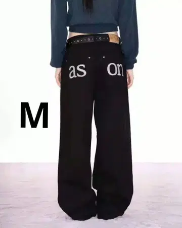 as''on ason 블랙 스트레이트 데님 팬츠 M 사이즈