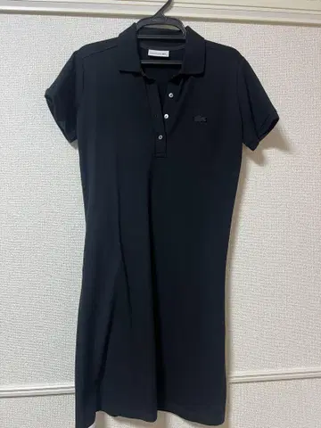 LACOSTE 블랙 피케 셔츠 38 반팔 원피스