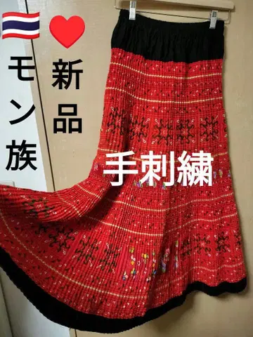 에스닉 몽족 스커트 자수 스커트 민족 의류 리메이크 의류 태국제 40