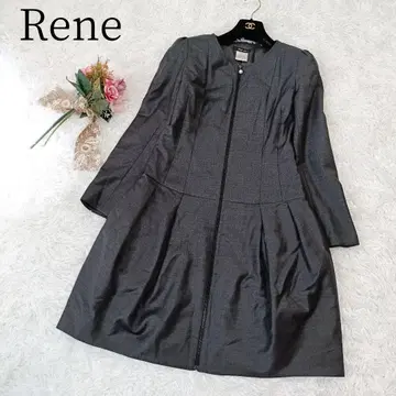 [ Rene/르네 ] 롱 원피스 펄 버튼 플레어 집업 무지