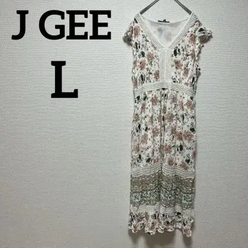 J GEE [ L ] 꽃무늬 V넥 원피스 멋스러운 귀여운