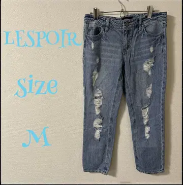 LESPOIR 데미지 가공 스트레이트 데님 M