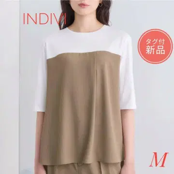 택 포함 새상품 INDIVI 인디비 뷔스티에 레이어드 스타일 상의 M