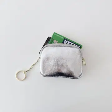 소가죽 라운드 카드 지갑 키링
