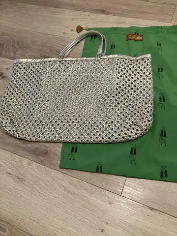 en shalla 실버 메쉬 토트백