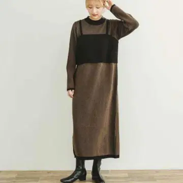 URBAN RESEARCH ITEMS 니트 원피스 x 뷔스티에 세트