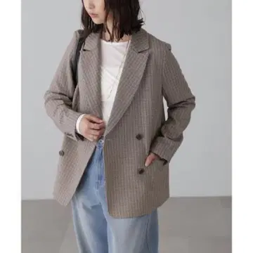 FREE'S MART 더블 브레스트 자켓 체크 무늬 테일러드