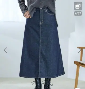새상품 SOMETHING 썸씽 데님 플레어 롱 스커트