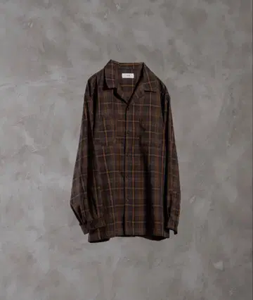 [ ADRER ] 돌먼 슬리브 오픈 카라 셔츠 초코 L 사이즈