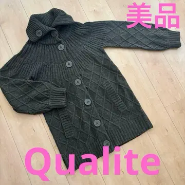 [칼리테] 케이블 니트 코트 카키