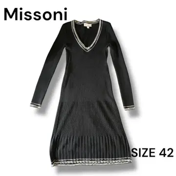 M Missoni 리브 니트 원피스 사이즈 42 블랙