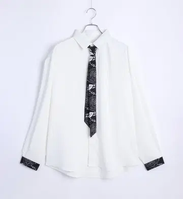 넥타이 달린 장미 드레이프감 셔츠 WASTSEA 조조타운