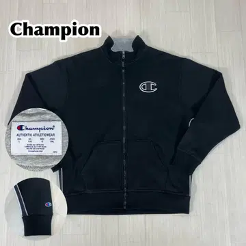 레어 챔피온 집업 맨투맨 L 블랙 속기모 사이드 라인