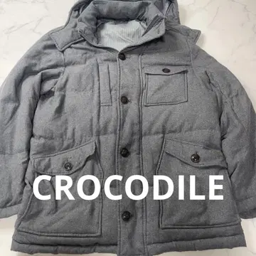 CROCODILE 그레이 다운 자켓 후드 부착