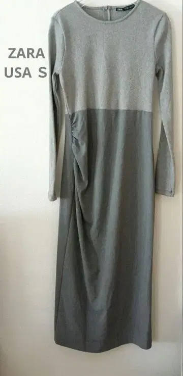 새상품급 ZARA 그레이 긴팔 롱 원피스 USA S