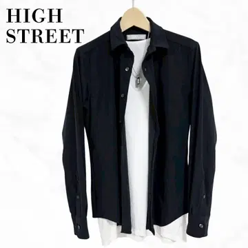 HIGH STREET 블랙 긴팔 셔츠 심플 고급스러움 일본제