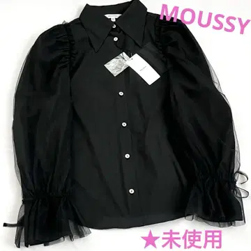 택 포함 미사용 MOUSSY 튤 슬리브 블라우스