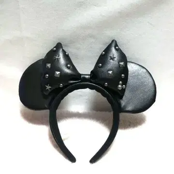 미니 리본 블랙 스터드 장식 머리띠 디즈니 리조트 한정판