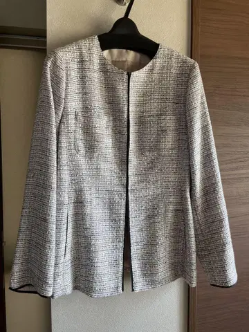 Leilian 노카라 트위드 자켓