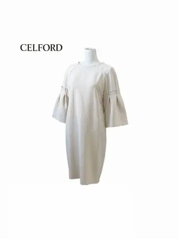 #CELFORD 셀포드 무릎 기장 원피스 벌룬 턱 소매 포멀