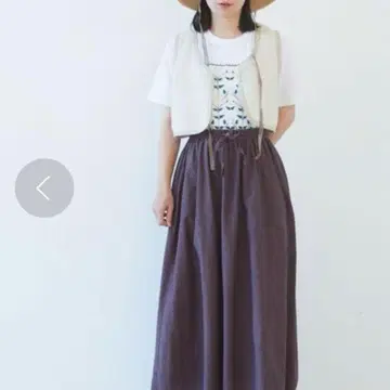 [ yuni ] 큐프라 코튼 슬라브 제품 염색 개더 스커트 팥색