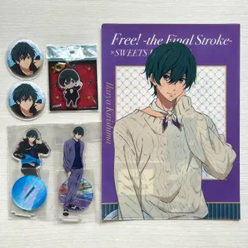Free! 이쿠야 아크릴 스탠드 캔뱃지 참 파일 세트
